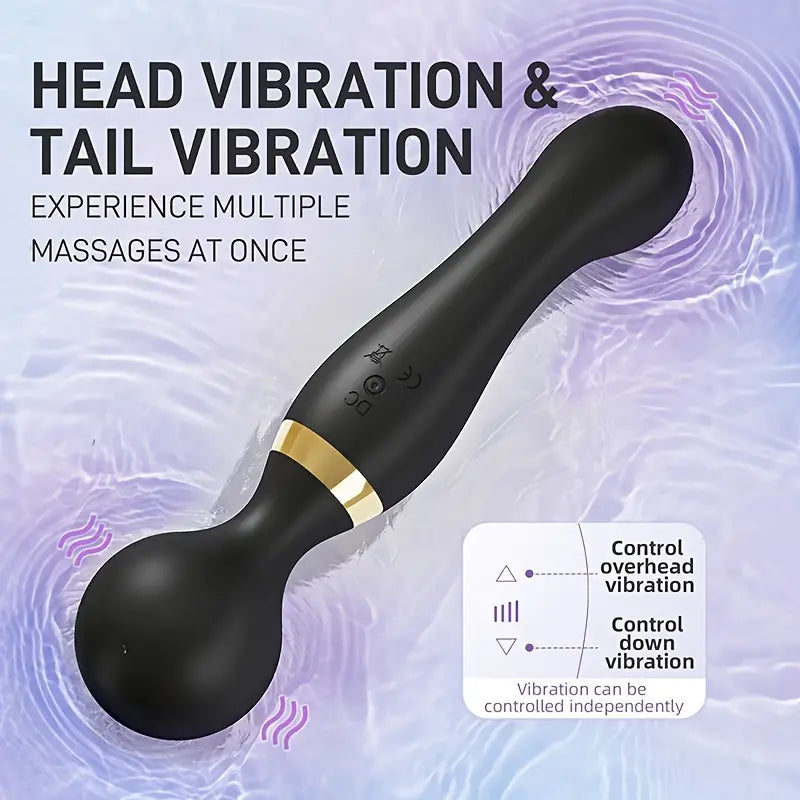 Rechargeable Dual Headed Vibrator Massager - Soft Silicone, Variable Frequencies & Customizable Speeds for Deep Tissue Relaxation - Your Personal Massage Companion